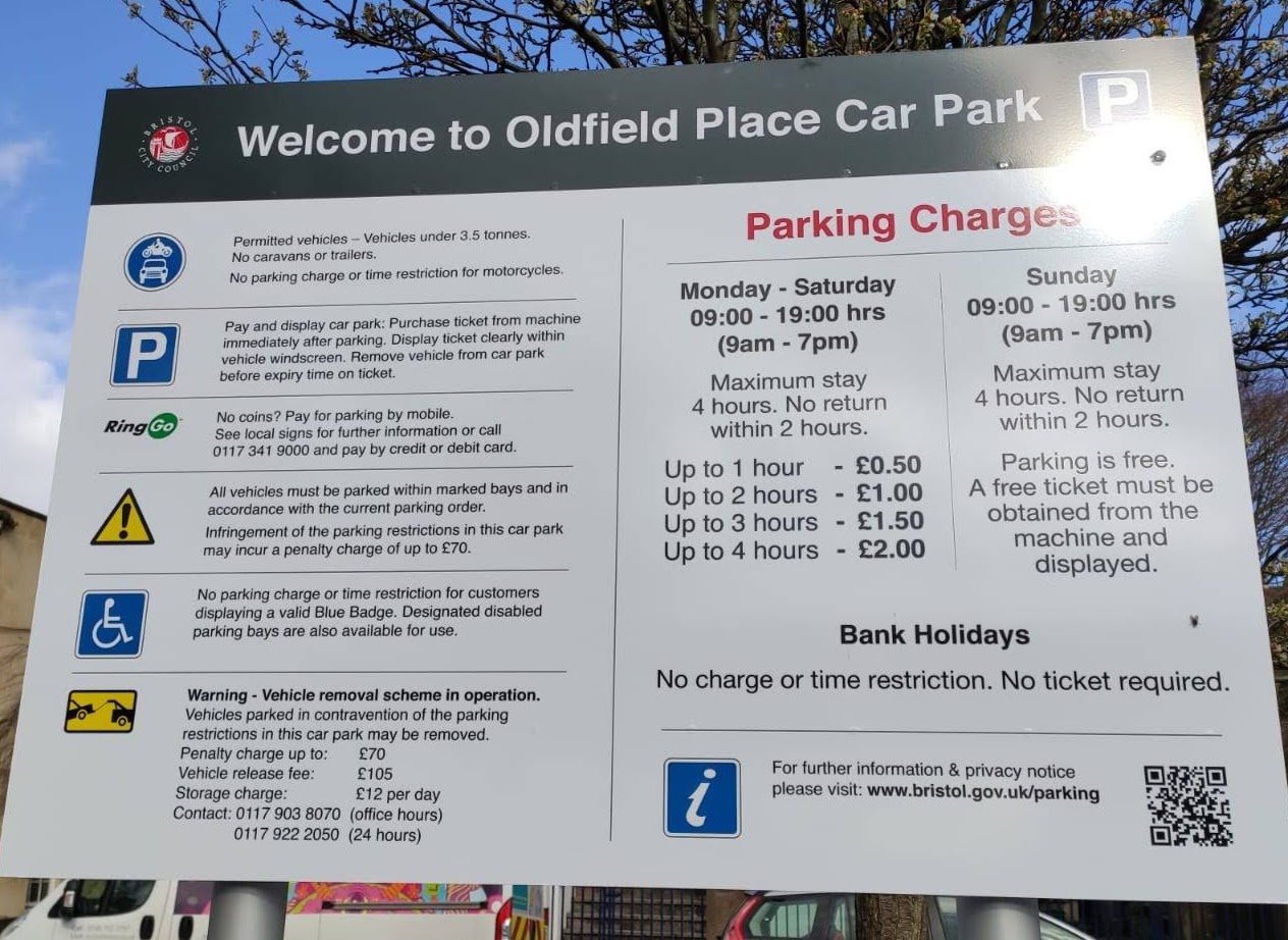 Oldfield Place parking charges